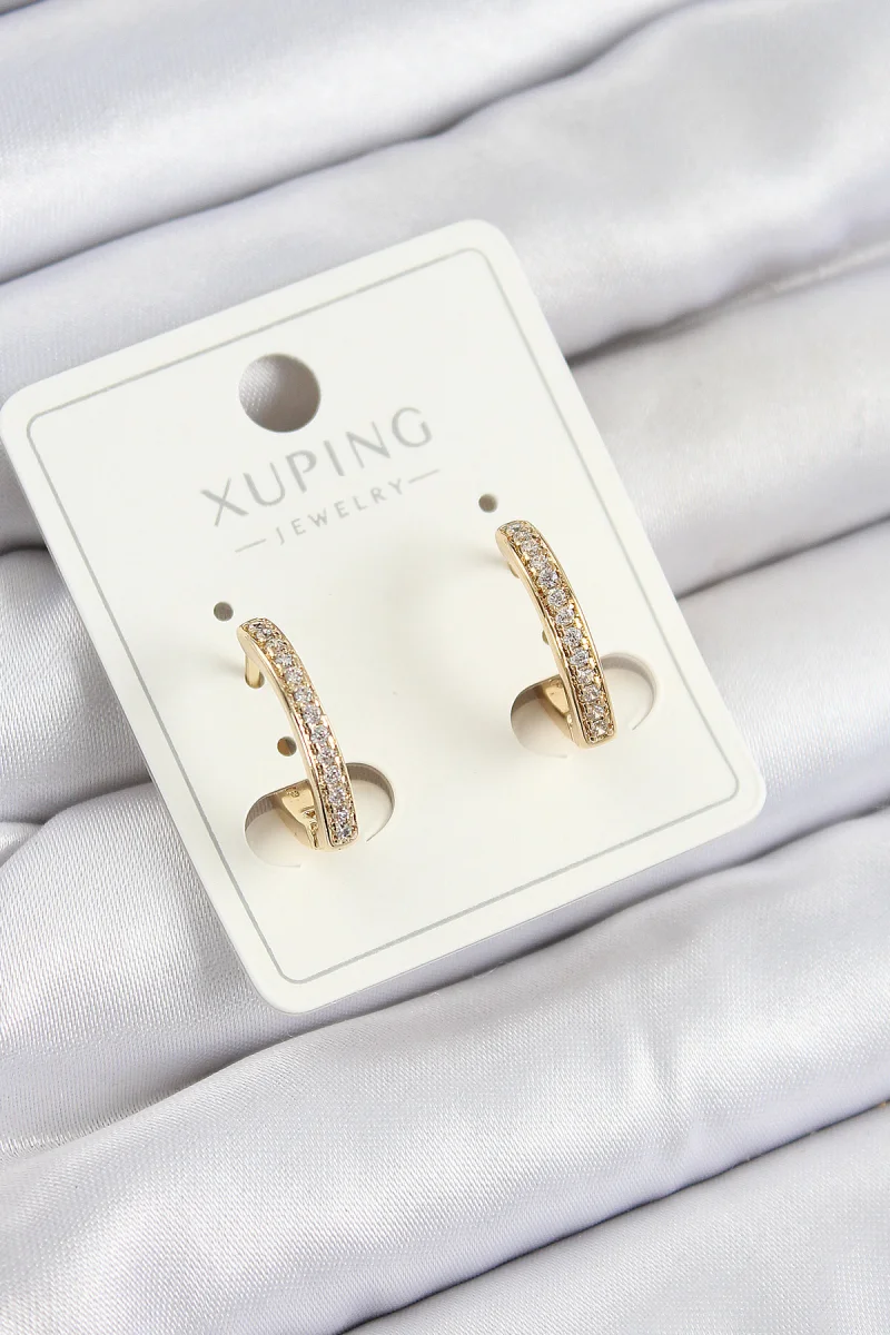 Xuping Zirkon Taşlı I Model Gold Renk Kadın Küpe 5886