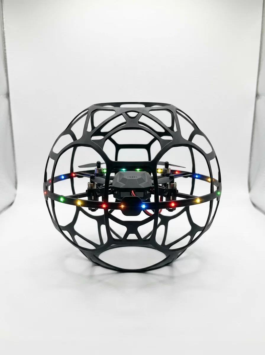 El Hareketi Kontrollü Futbol Topu Tasarımlı Drone LED Işıklı