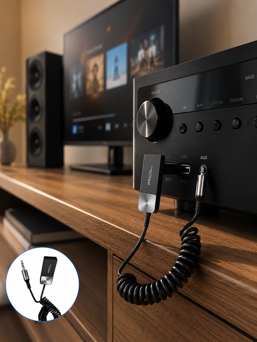 USB AUX Bluetooth Adaptörü Kablosuz Ses Aktarım Cihazı
