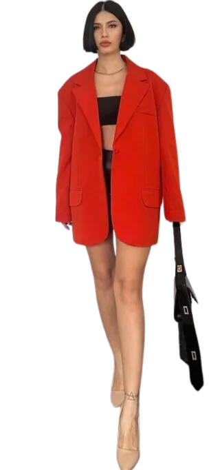 Oversize Ceket - KIRMIZI