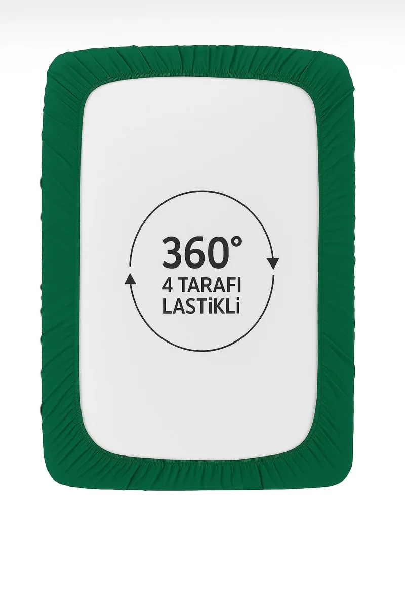 %100 PAMUKLU TEK KİŞİLİK PREMİUM PENYE ÇARŞAF-Yeşil