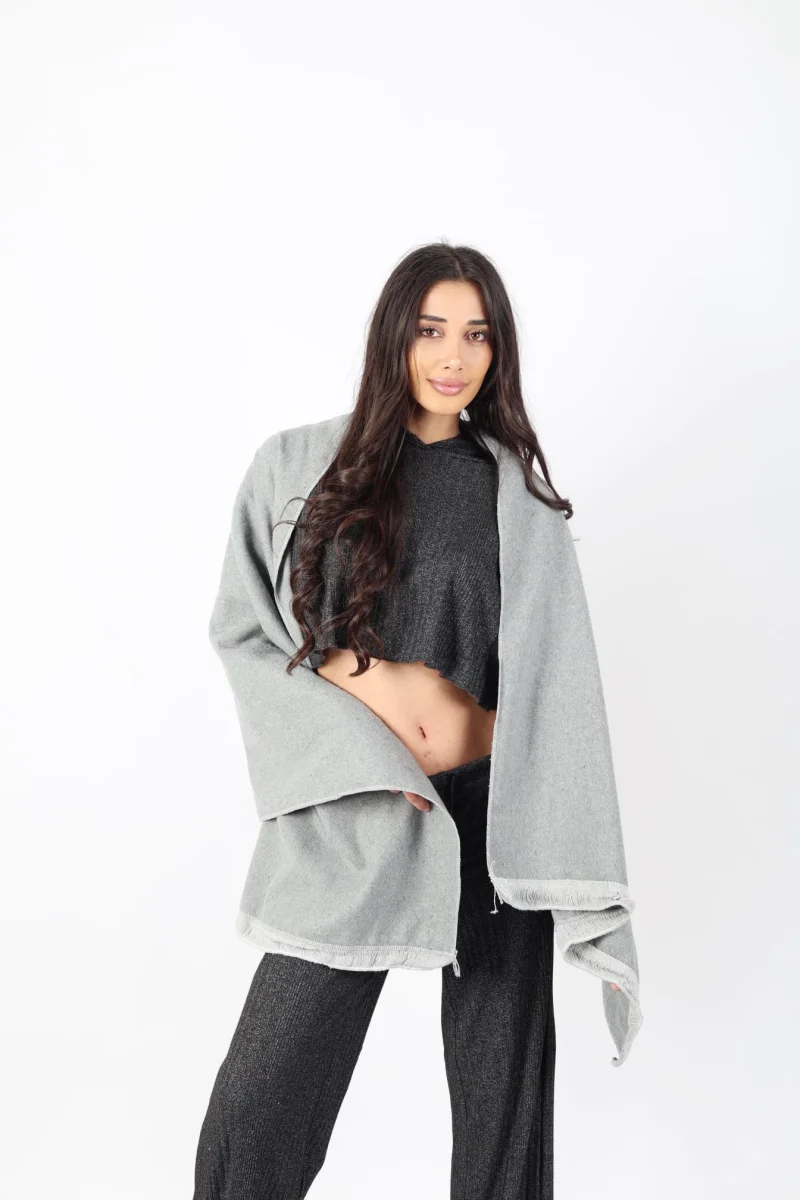 Şık Kullanım Pamuk Polyester Şal-FÜME
