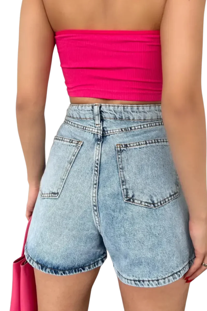 Denim Şort Cepli