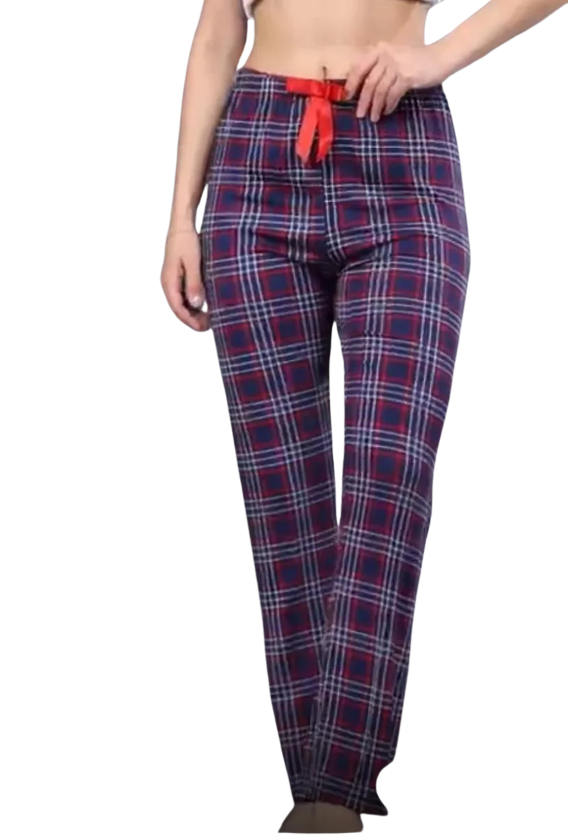 Pijama Altı Modal  Ring Viskon Kumaş-Ekose Desenli