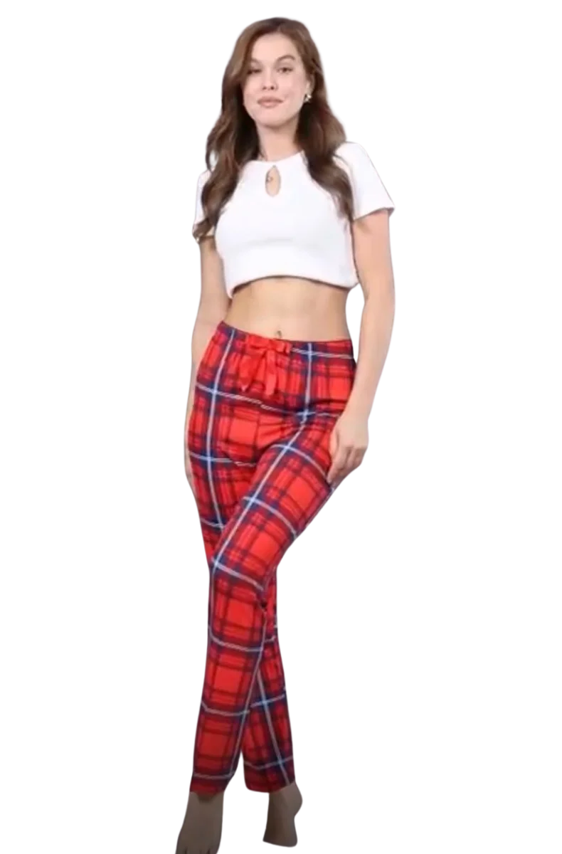 Pijama Altı Modal  Ring Viskon Kumaş-Ekose Desenli