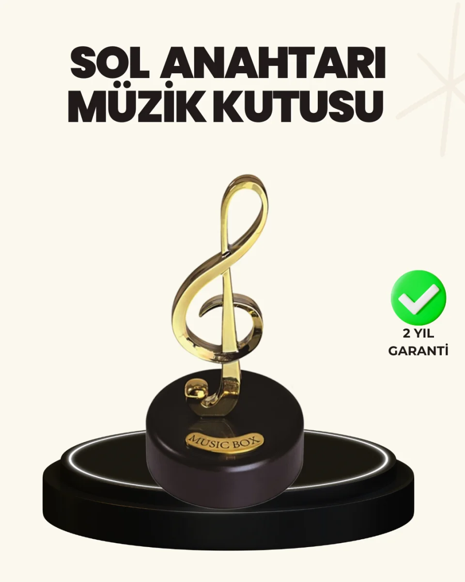 Dönen Sol Anahtarı Figürlü Müzik Kutusu Şık Hediyelik Dekor