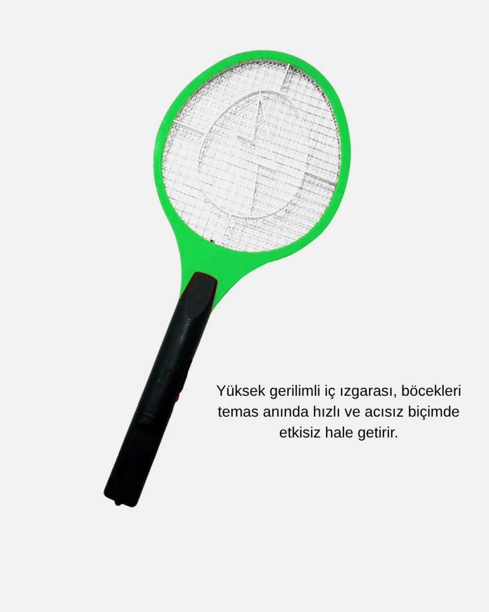 Yüksek Gerilimli Elektronik Sinek Raket – Sessiz, Kimyasız ve Güvenli Kullanım