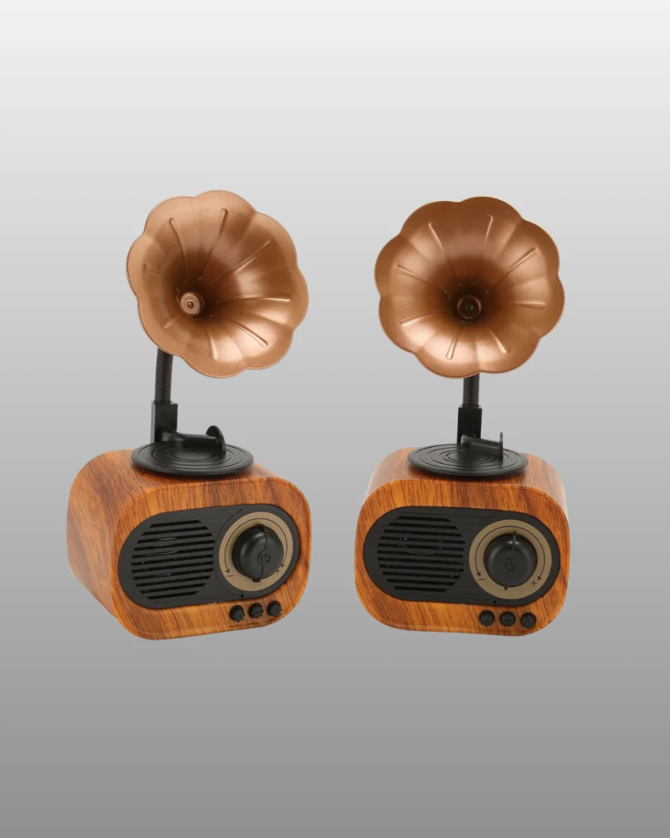 Mini Nostaljik Bluetooth Hoparlör FM Radyo 8 Saat Batarya