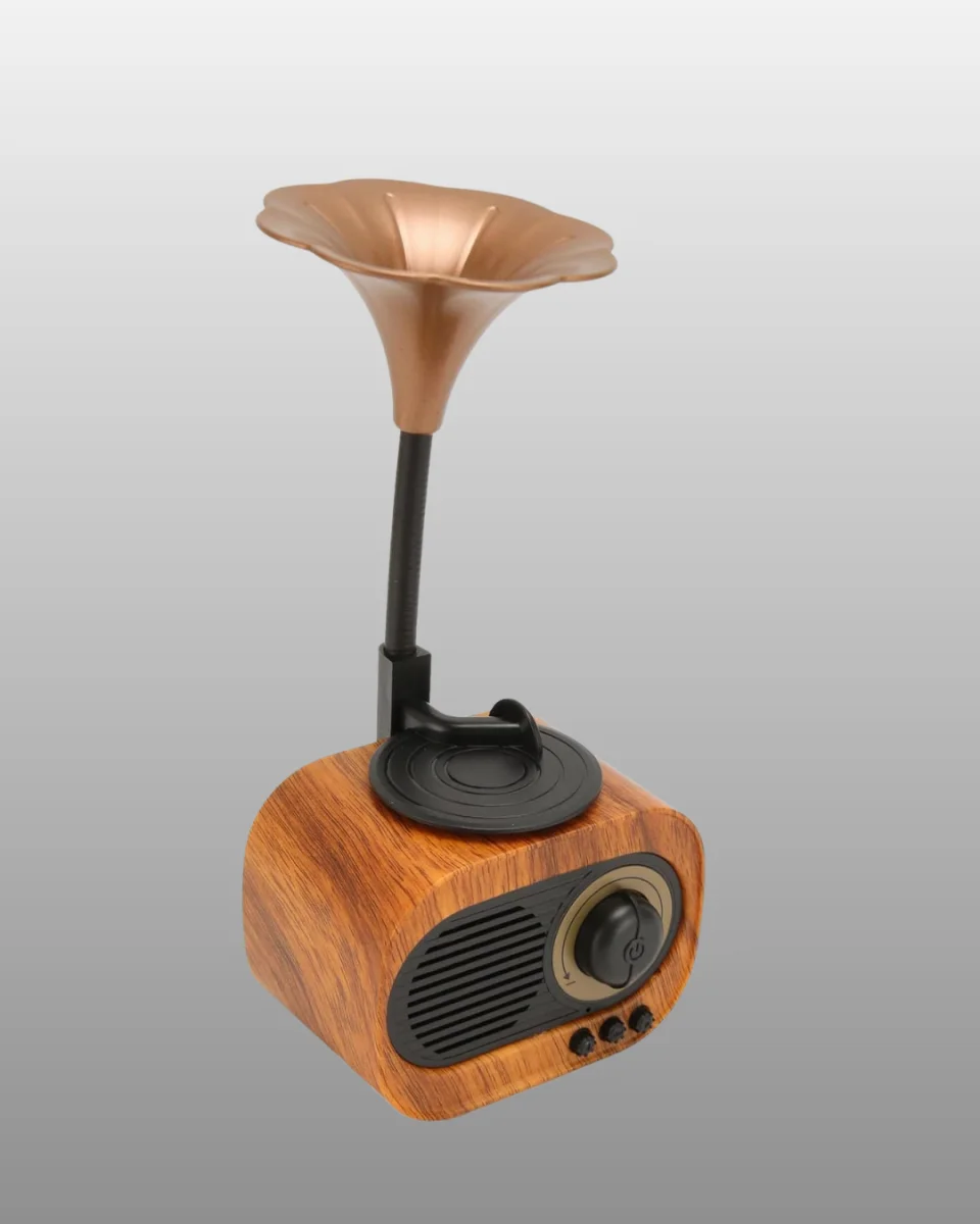 Taşınabilir Mini Retro Radyo Bluetooth Hoparlör USB SD AUX Destekli