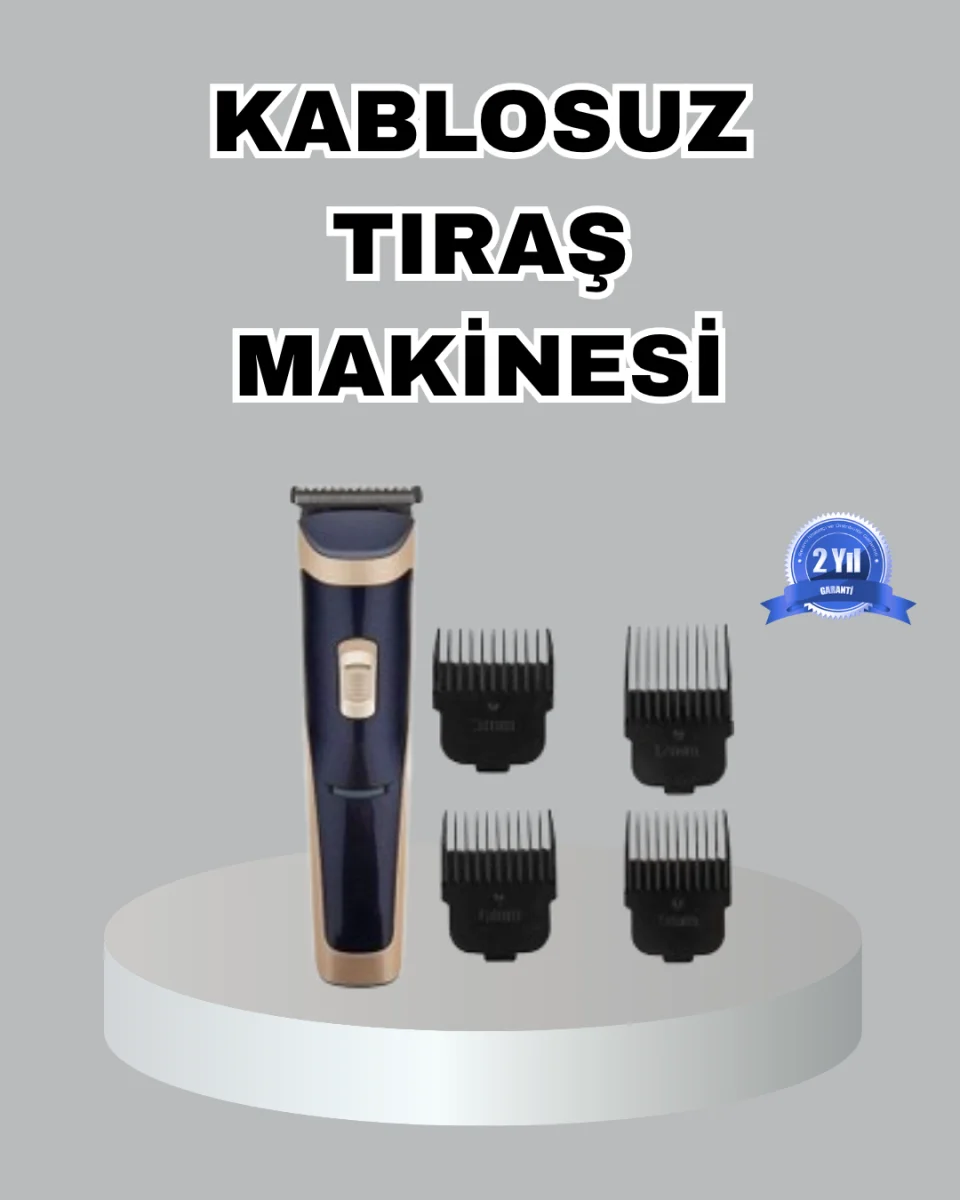 Çelik Bıçaklı Unisex Şarjlı Tıraş Makinesi – Sessiz Motor, Kablosuz ve Ayarlanabilir
