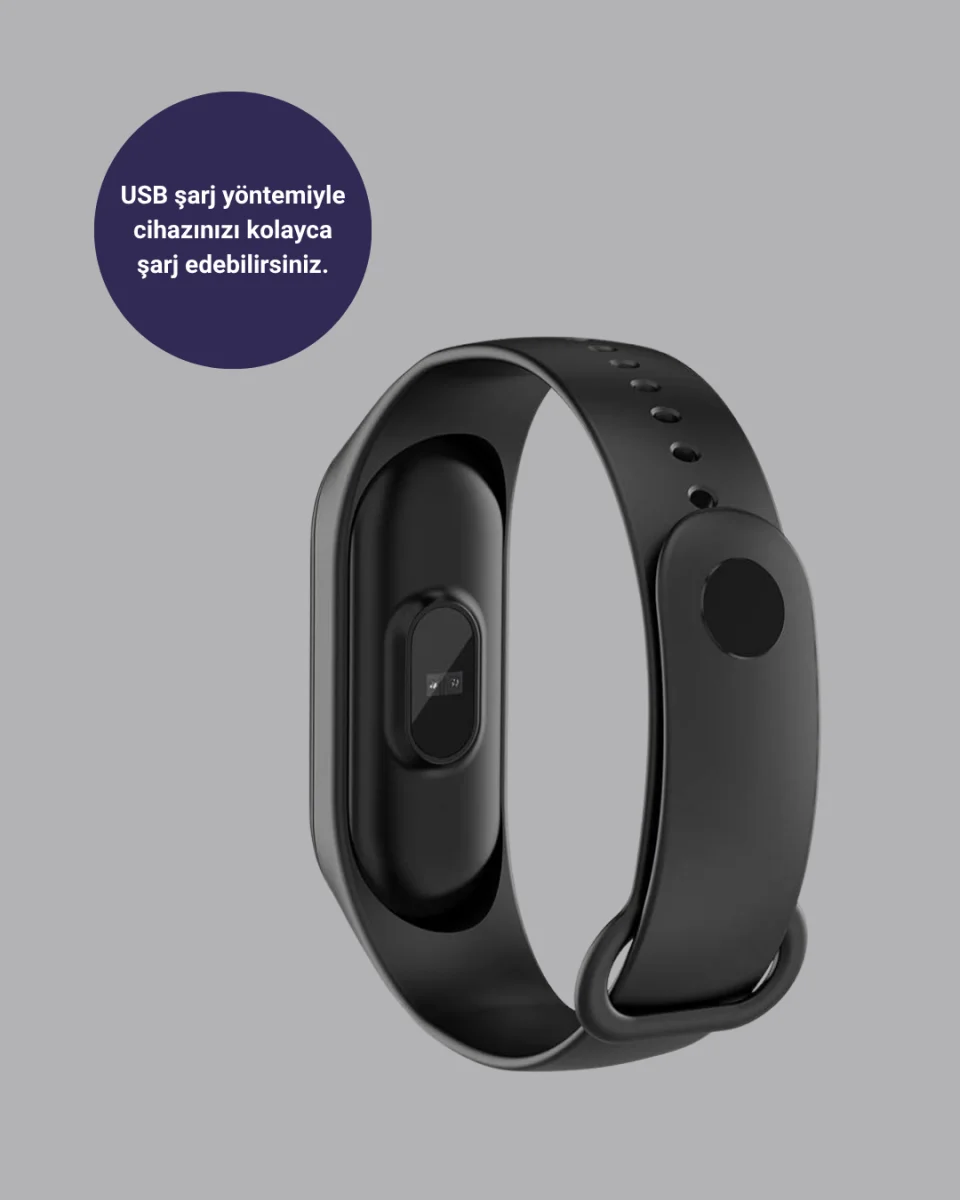 Bluetooth Akıllı Bileklik Spor Modlu Kalp Atış Takipli Uyku Analizli