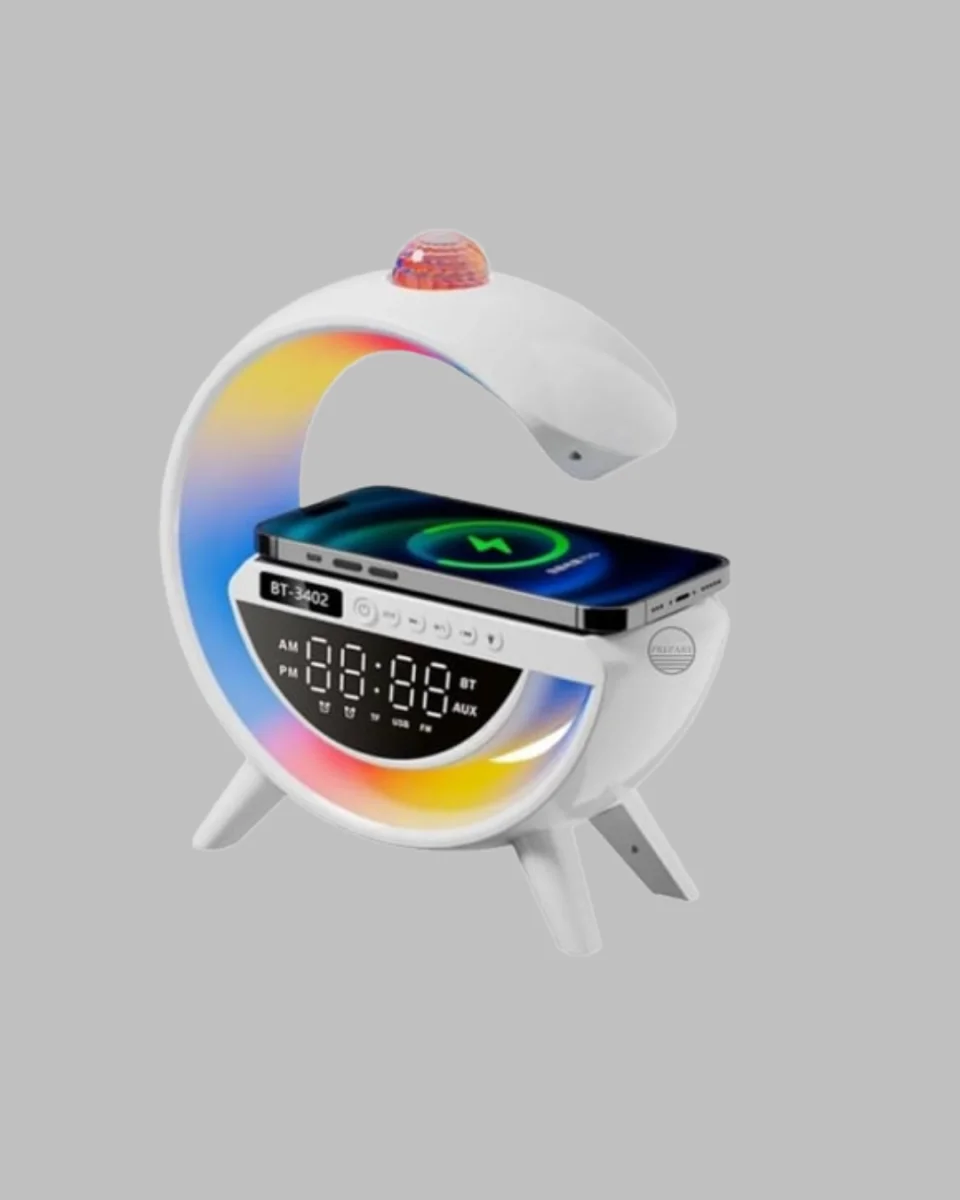Kablosuz Şarjlı Dijital Saat RGB Işıklı Bluetooth Hoparlör Çok Fonksiyonlu