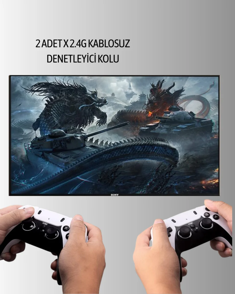 Kablosuz Retro Oyun Konsolu – Geniş Oyun Kütüphanesi ve HD Görüntü ile Sonsuz Eğlence
