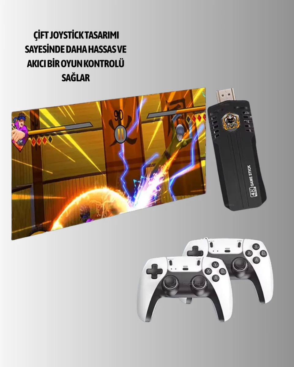 Kablosuz Retro Oyun Konsolu – Geniş Oyun Kütüphanesi ve HD Görüntü ile Sonsuz Eğlence