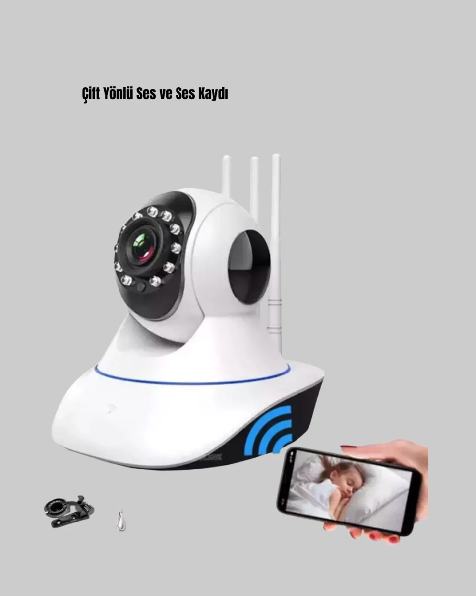 HD IP Kamera – Gece Görüşlü, Hareket Sensörlü, Mobil Takip ve Çift Yönlü Ses