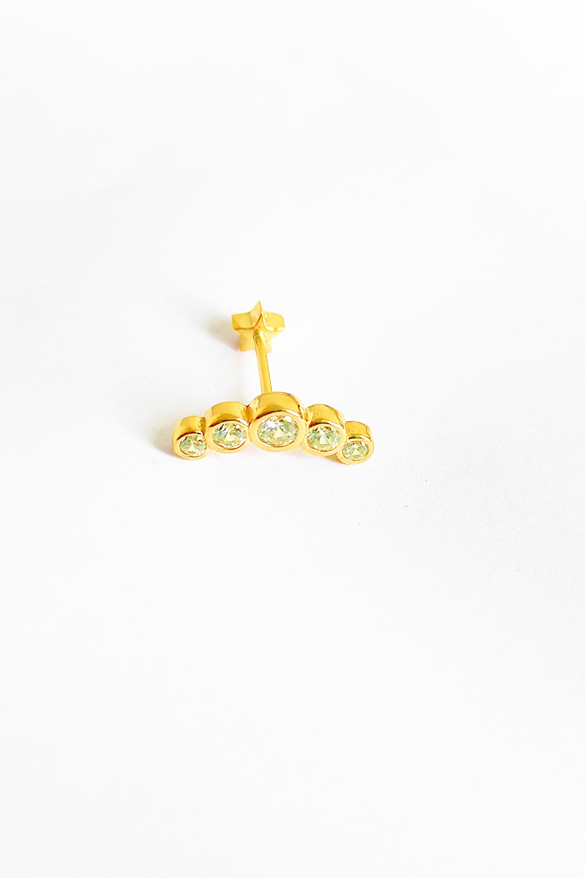 Zirkon Taşlı Tragus Gümüş Kıkırdak Küpe