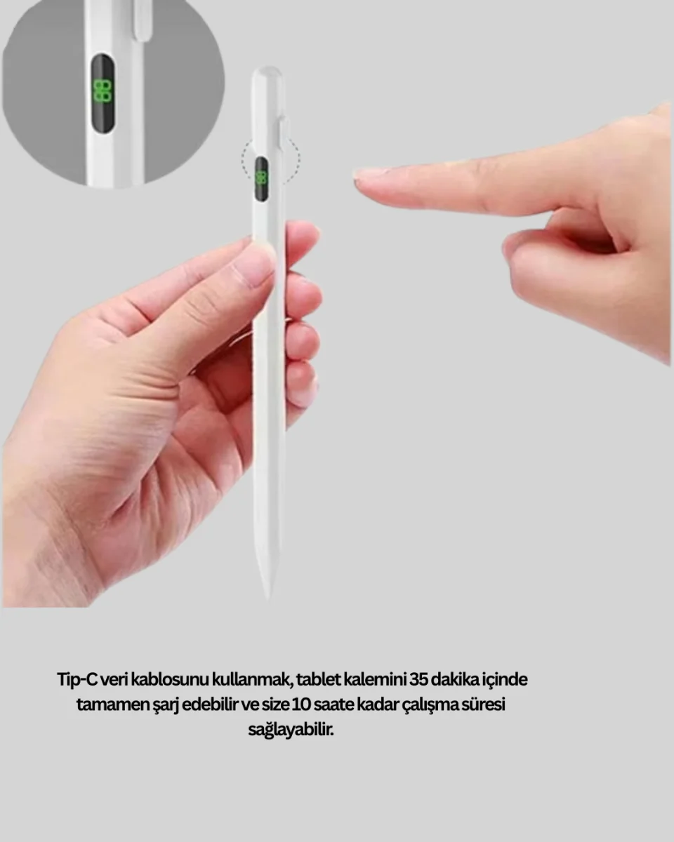 iPad Uyumlu 1.5mm POM Uçlu Dokunmatik Kalem Uzun Kullanım Süreli Stylus
