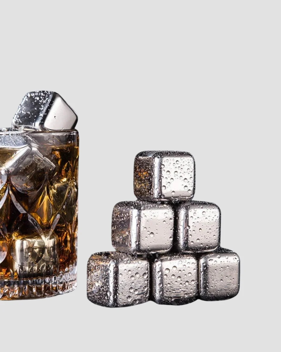 Paslanmaz Metal Buz Küpleri Seti Klipsli Sulandırmadan Soğutma Özellikli