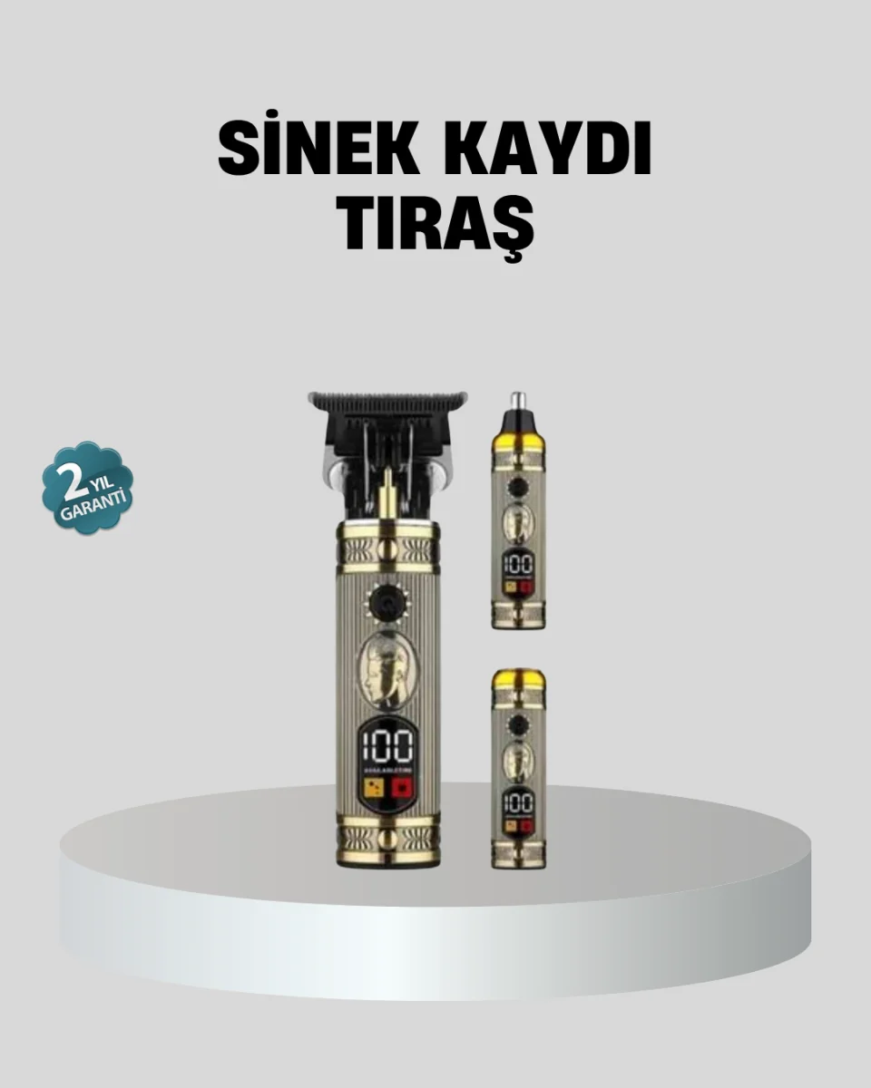 T Bıçaklı Profesyonel Saç ve Sakal Düzeltici – 8 Kılavuz Tarağı, 2’si 1 Arada Burun ve Sakal Trimmer
