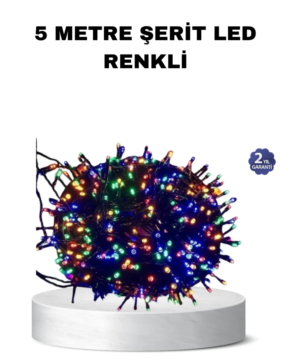 50 Ampullü 5 Metre LED Işık – 8 Modlu, Enerji Tasarruflu Dekoratif Aydınlatma