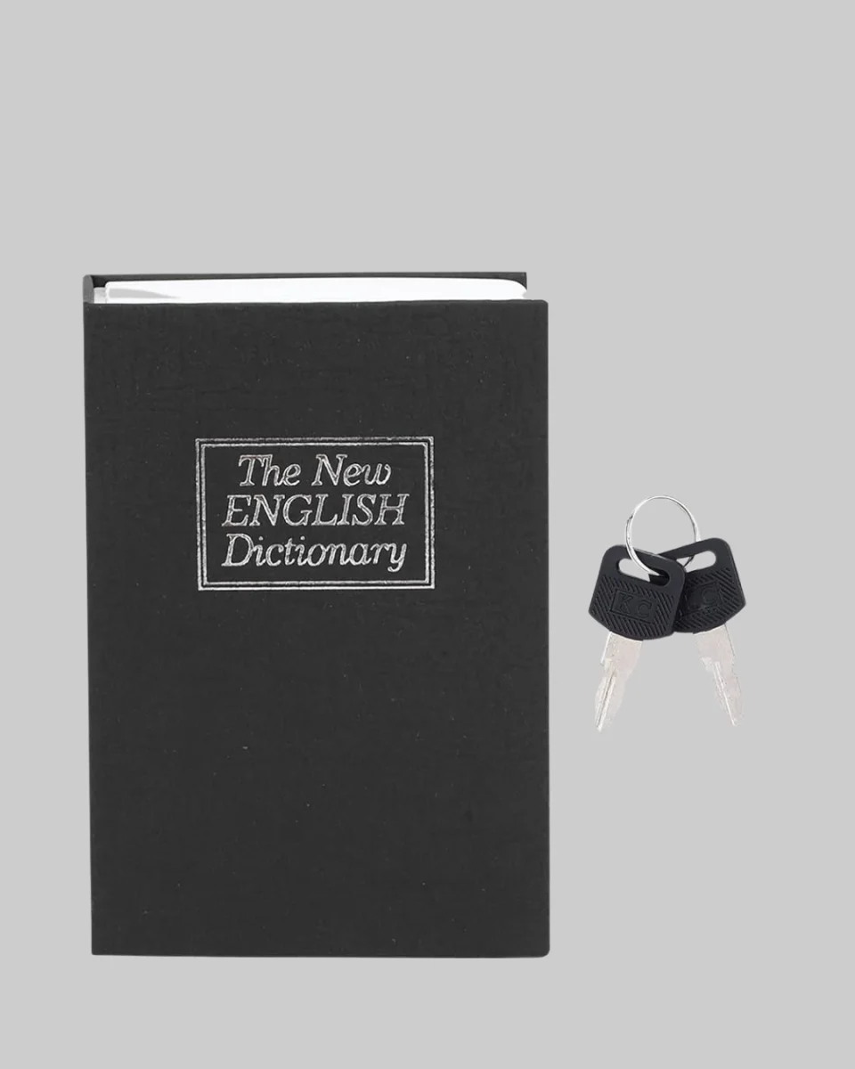 Anahtarlı Gizli Kitap Kasa – Metal İç Yapı, Kamuflajlı Sözlük Tasarım