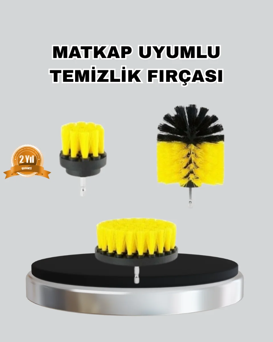 3 Parça Matkap Fırça Temizlik Seti – Her Yüzey İçin Güçlü ve Pratik Çözüm