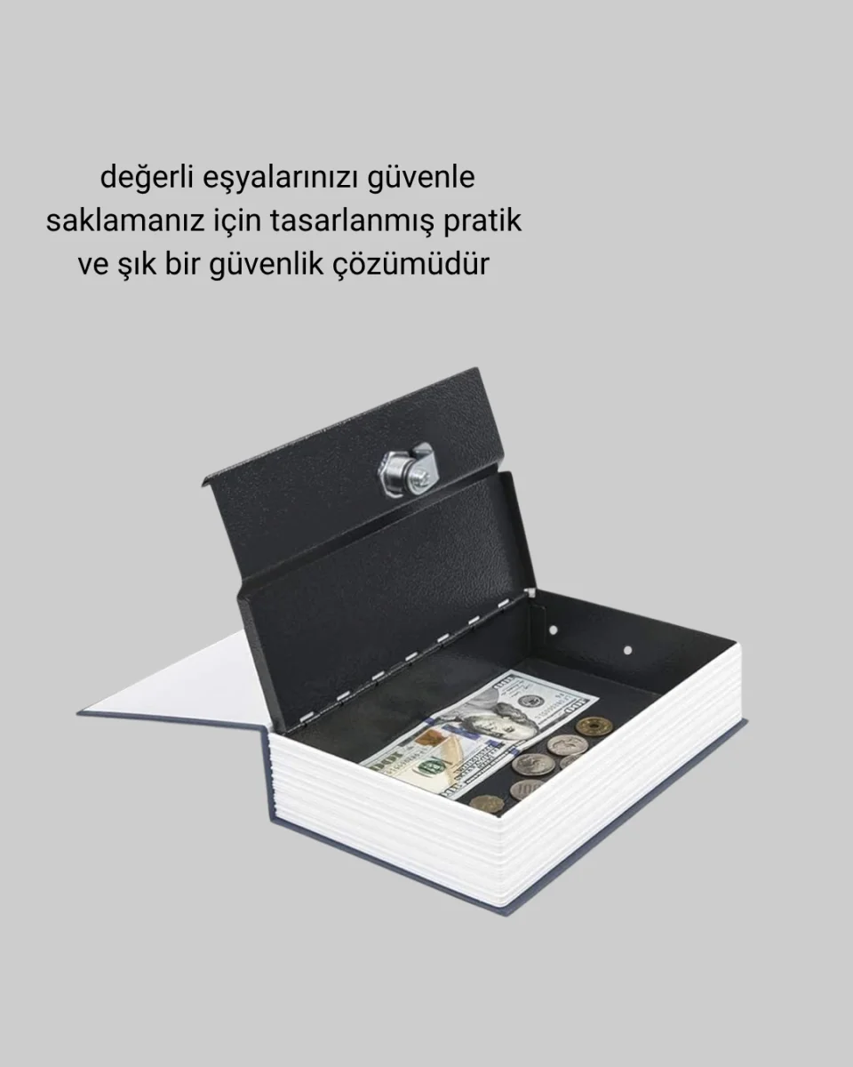 Gizli Kitap Kasa – Metal Gövdeli, Anahtarlı