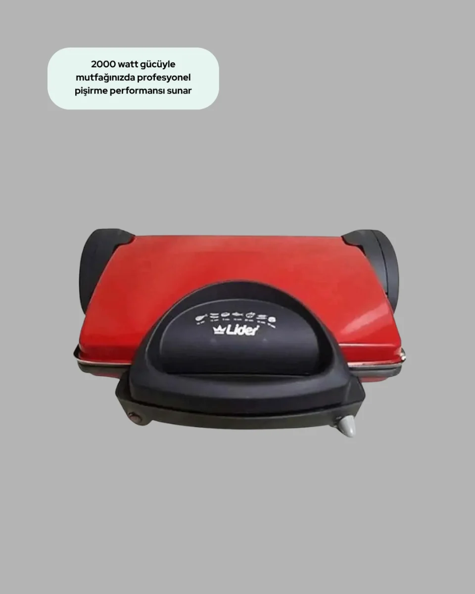 Profesyonel 2000W Tost Makinesi – Ayarlanabilir Termostat ve Çıkarılabilir Plaka