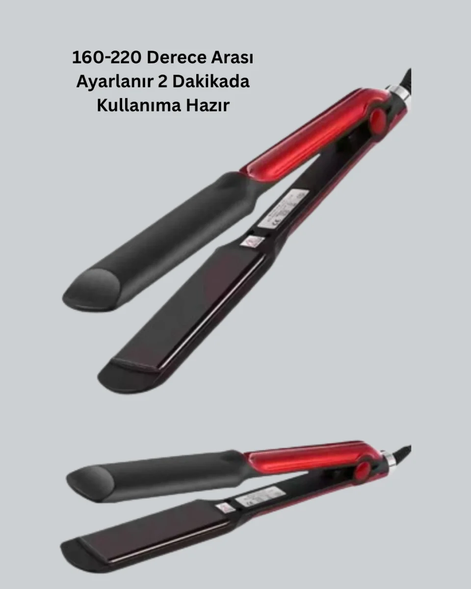 Profesyonel Titanyum Saç Düzleştirici – Ayarlanabilir Isı ve Hızlı Isınma Özellikli