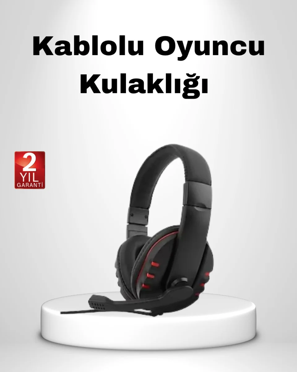 Rahat ve Dayanıklı Mikrofonlu Oyun Kulaklığı – Stereo Ses, Ayarlanabilir Kafa Bandı