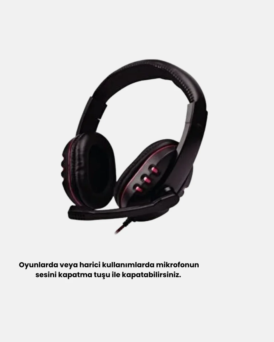 Rahat ve Dayanıklı Mikrofonlu Oyun Kulaklığı – Stereo Ses, Ayarlanabilir Kafa Bandı