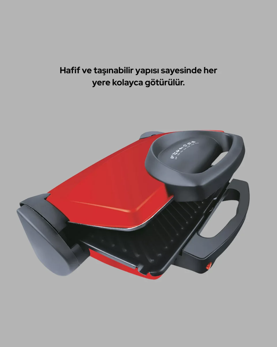 Kompakt Izgara ve Tost Makinesi – Çıkarılabilir Plaka, Döküm Gövde