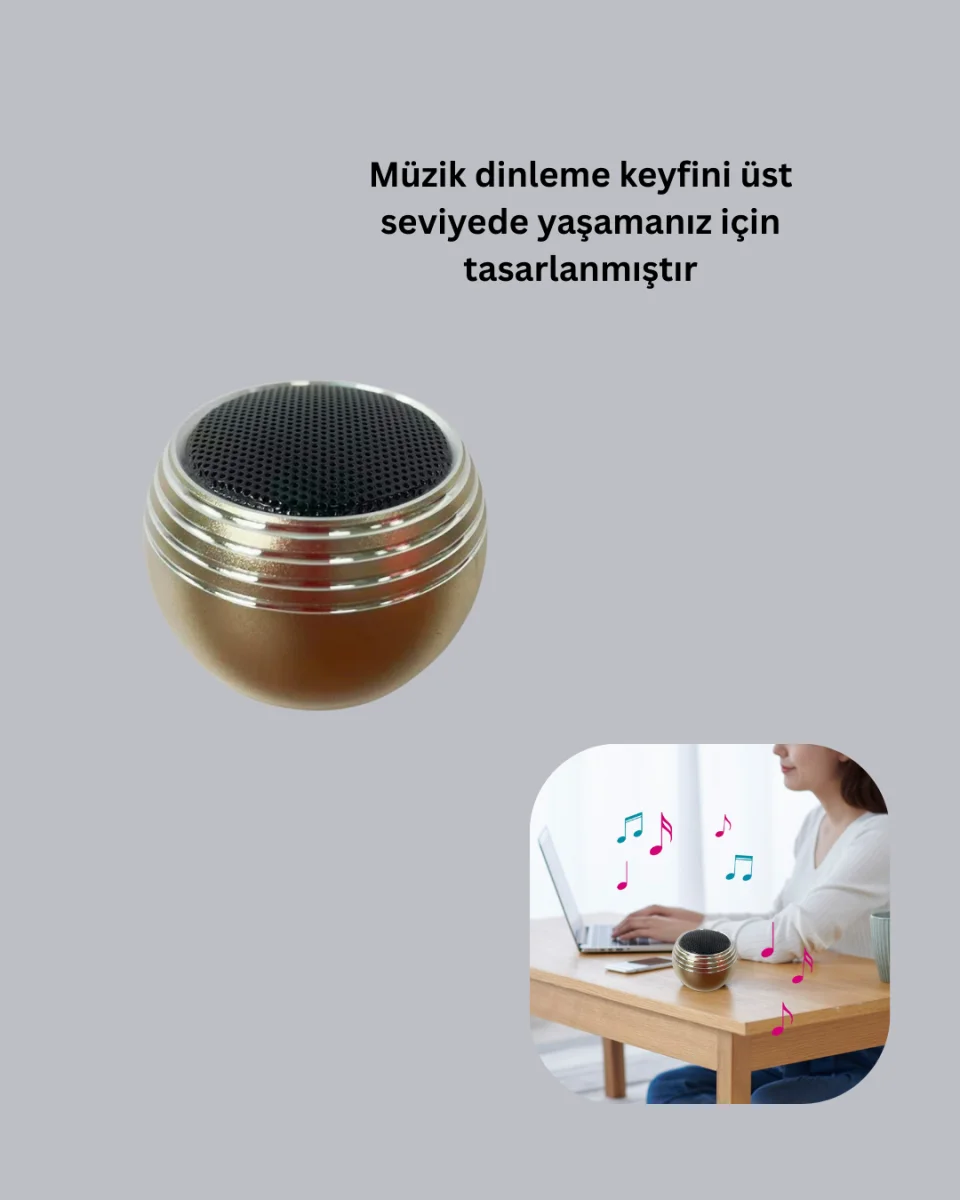 Kablosuz Mini Hoparlör Şarjlı TWS Destekli Kompakt Ses Sistemi