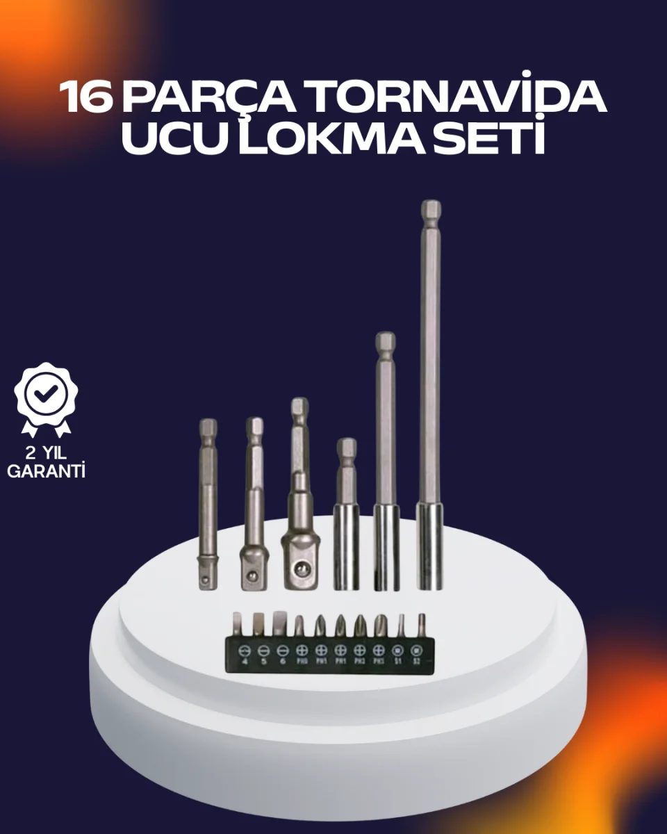 16 Parça Usta İşçilik Bits Takımı Vida Sökme Takma Set