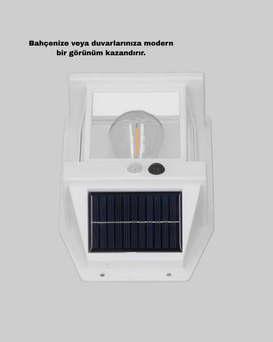 Üç Modlu Güneş Enerjili Duvar Lambası 1800mAh Bataryalı ve Hareket Sensörlü