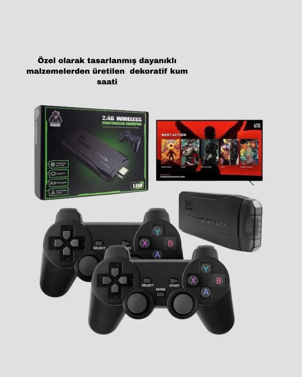 20000 Oyunlu 4K Retro Game Stick – Kablosuz Çift Kollu Atari Konsolu