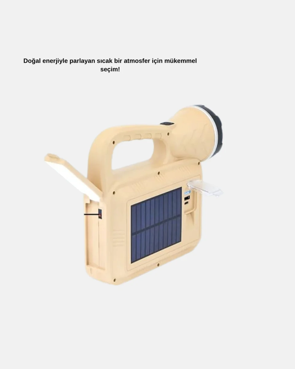 Solar Alev Işığı COB Teknolojili Taşınabilir El Feneri ve Kamp Lambası