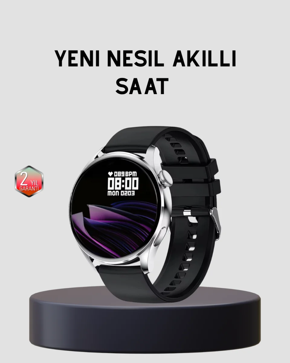 GPS’li Akıllı Saat 500 mAh Batarya Sesli Arama Bildirim Nabız Ölçer Spor Takipli