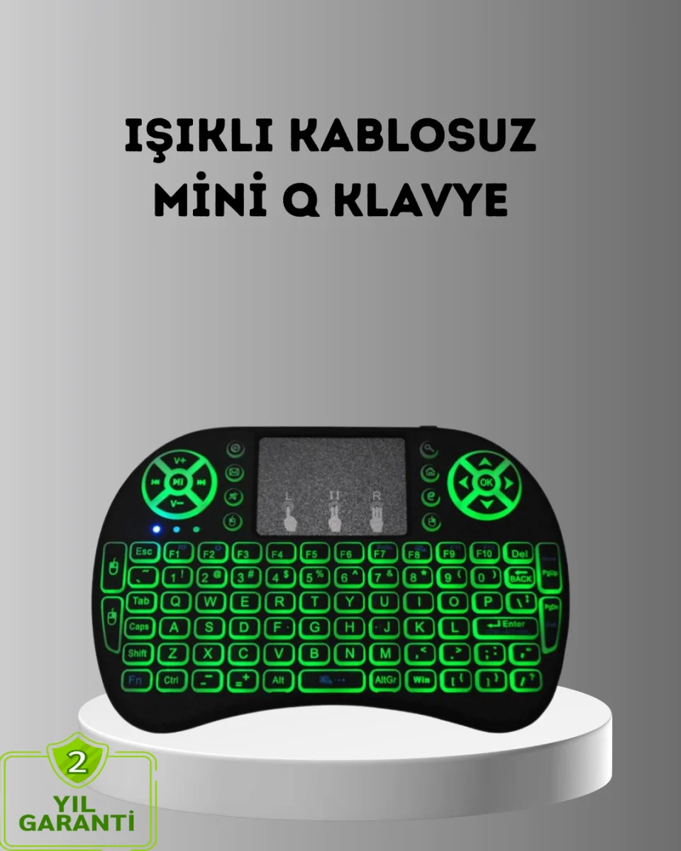 LED Işıklı Q Klavye – Touchpad, Numerik Tuş Takımı ve Multimedya Kısayolları