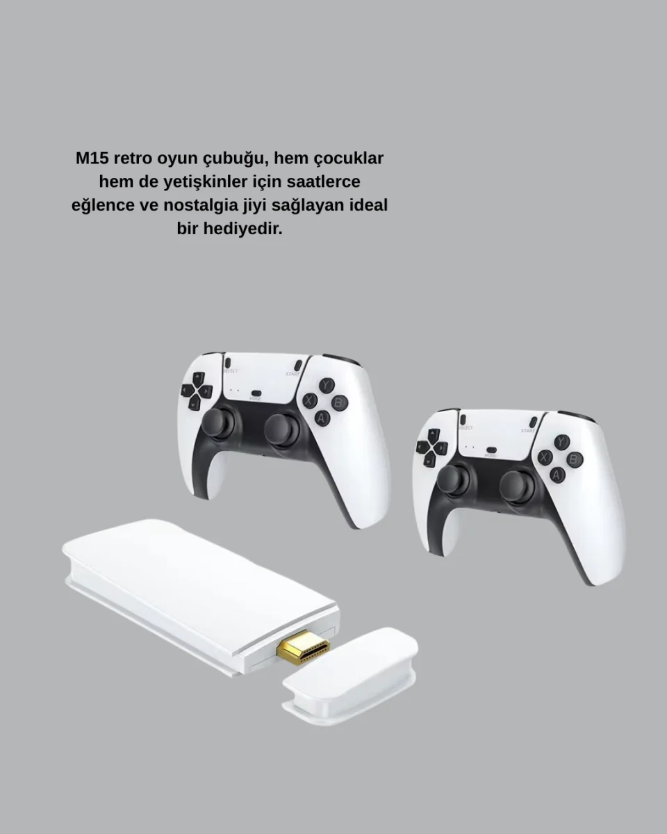 2 Kablosuz Kollu HDMI Uyumlu M15 Oyun Konsolu