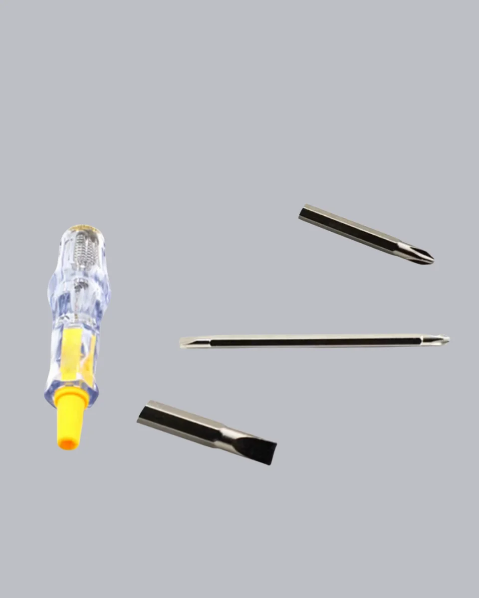 Neon Lambalı Elektrik Kontrol Kalemi Nikel Kaplama 110-220V
