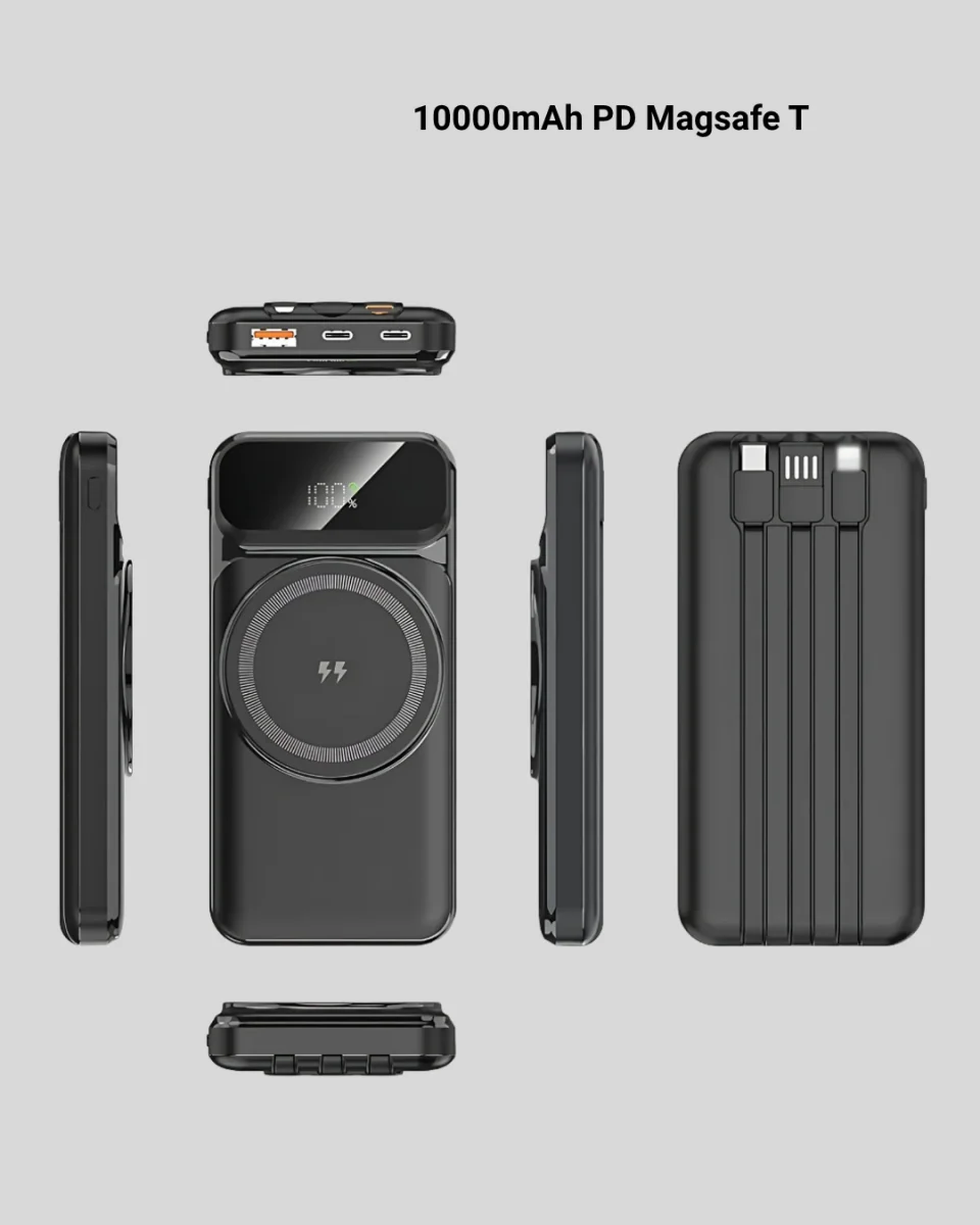 Kablosuz 15W Şarj Destekli 10000 mAh Taşınabilir Powerbank – Hızlı Şarj Özellikli