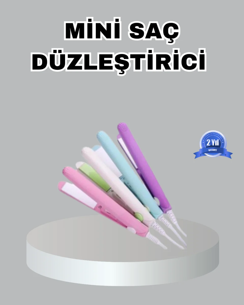 Mini Seramik Saç Düzleştirici – Kompakt Boy, 180°C Hızlı Isınma, Seyahat Tipi