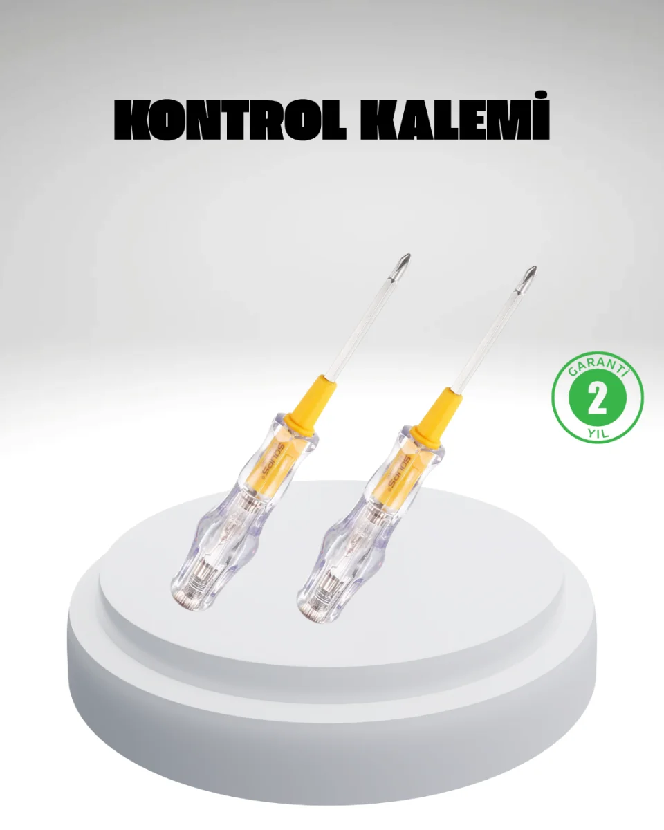 Elektrik Test Kalemi Neon Işıklı Nikel Kaplama 110-220V Dirençli