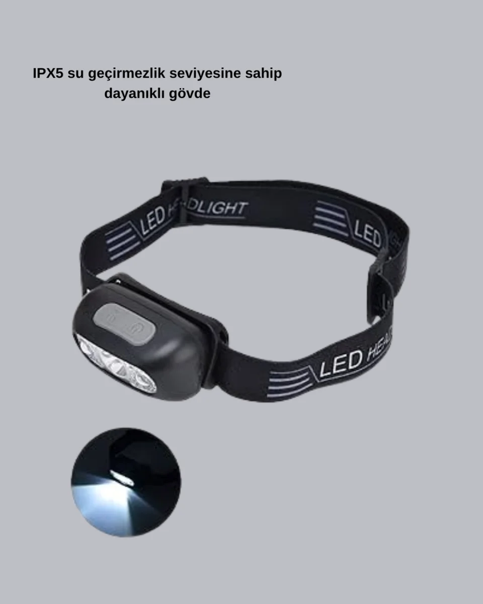 Şarjlı LED Kafa Feneri | 4 Modlu Akıllı Sensörlü Far | Su Geçirmez IPX5 Kamp ve Balıkçı Lambası