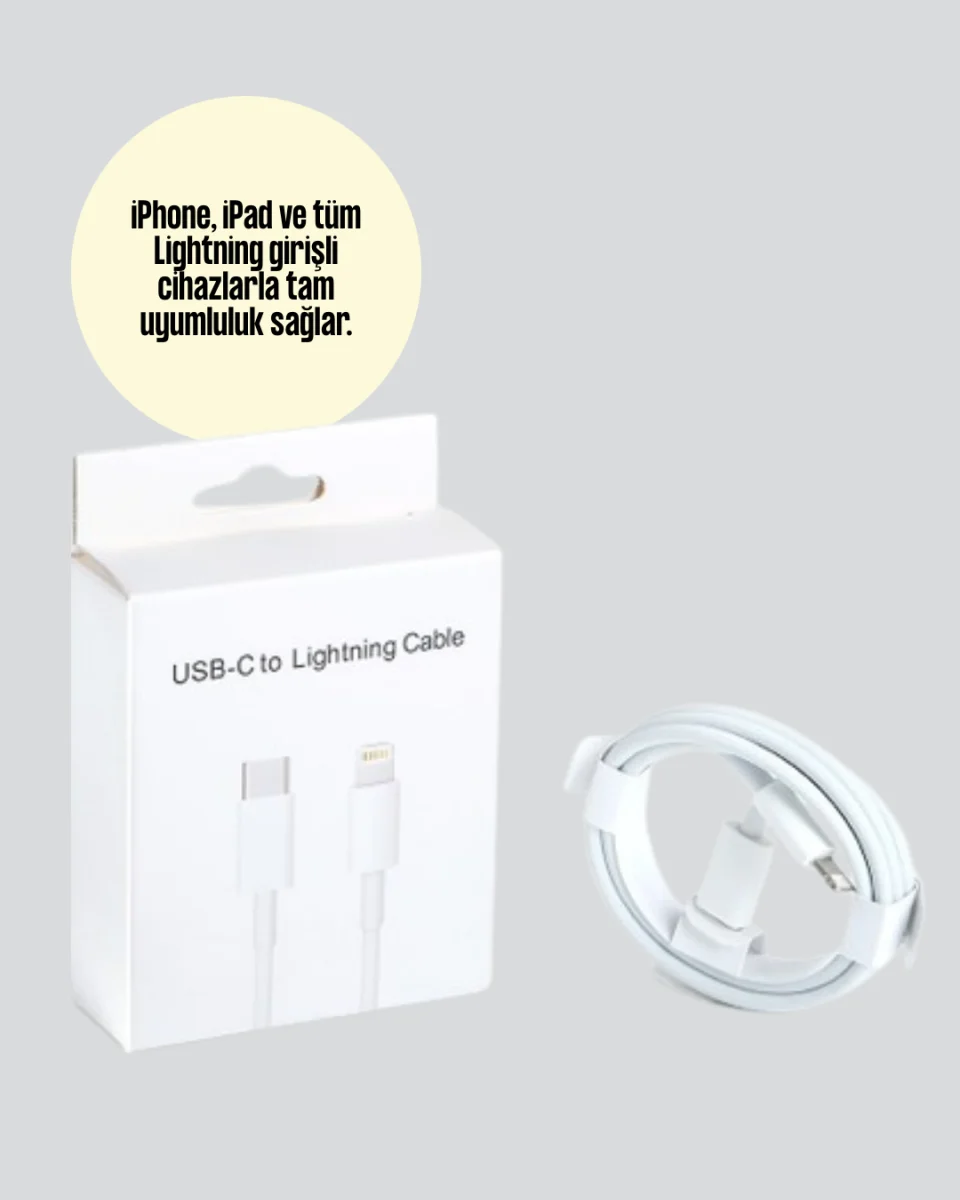 Dayanıklı TPE Lightning Kablo – 30W Hızlı Şarj ve Veri Transferi