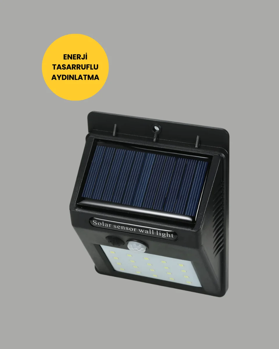 20 LED Güneş Enerjili Hareket Sensörlü Dış Mekan Duvar Lambası