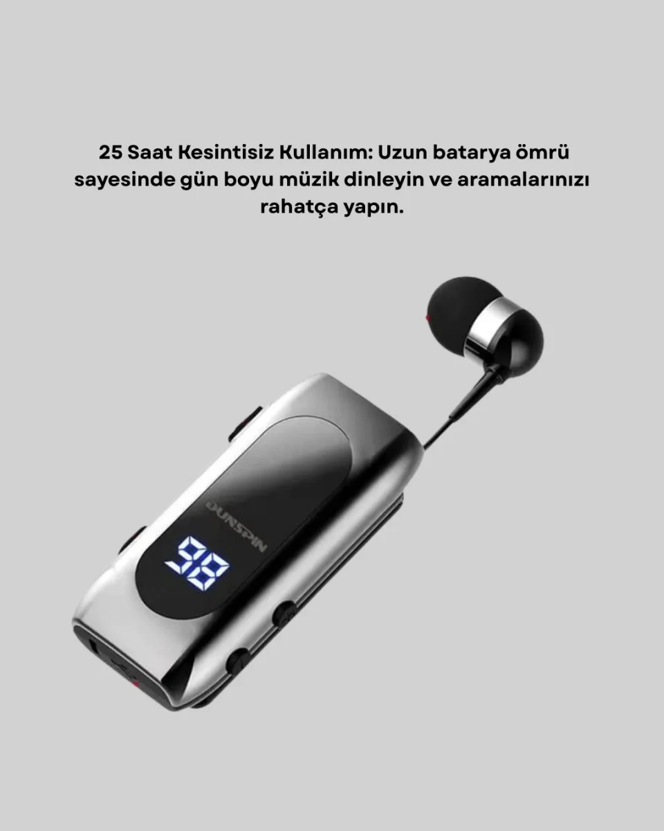 Uzun Pil Ömürlü Kablosuz Kulaklık – 25 Saat Konuşma ve Müzik Süresi