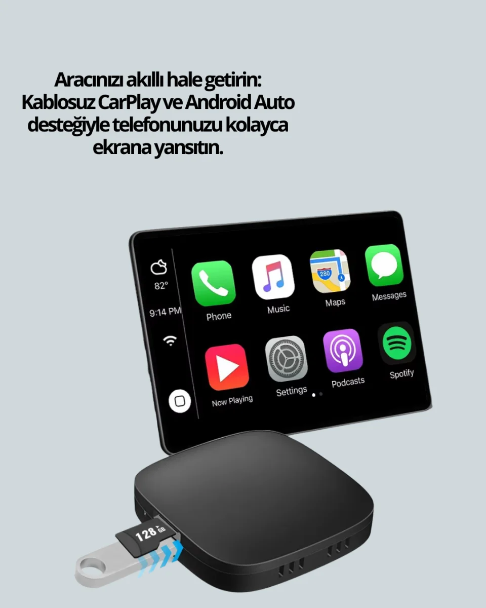 USB Girişli Tak Çalıştır Kablosuz Android Auto Cihazı