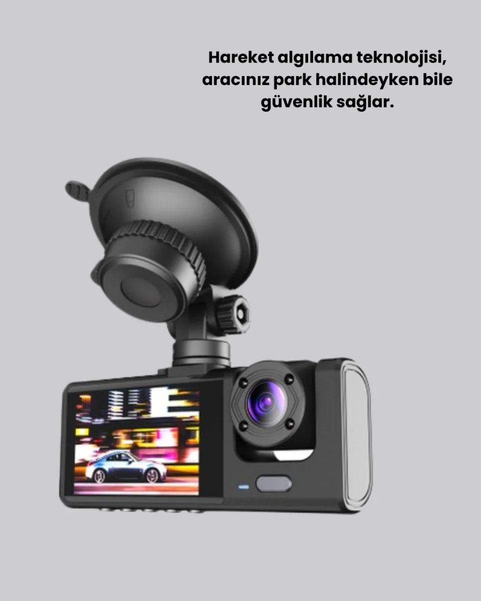 Full HD Araç Kamerası Çift Yönlü Kayıt ve Darbe Sensörü